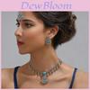 Ethnic Fusion Necklace And Earring Set With Tassel Accents For Wedding Fashion Jewelry