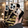 Phone Case: Lambskin 2D Flat Samsung Galaxy A34 A35 M05 M06 S20 S22 S21 FE Plus 5G Protective Case, Black Gold Glitter, Christmas and Halloween Gift