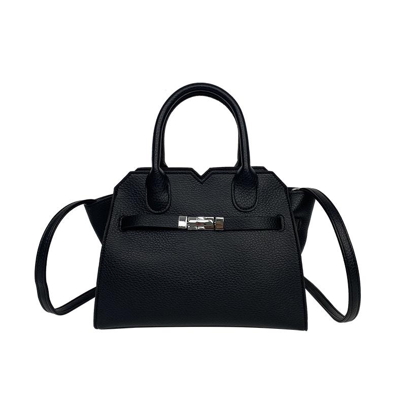 Spring New High-end Bag, Lychee Pattern Lock Wing Bag, Portable Shoulder Women's Bag