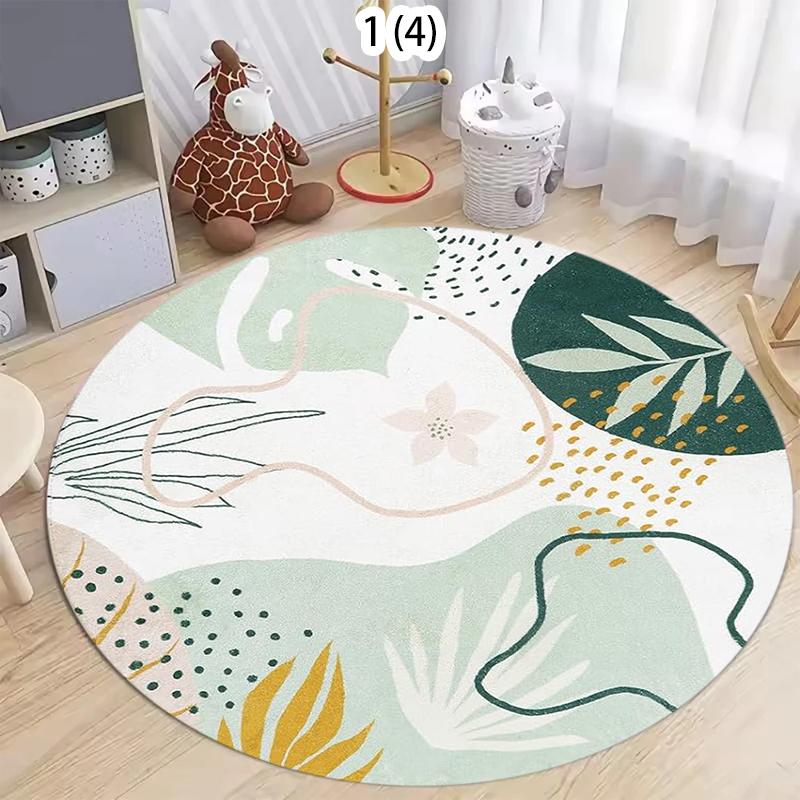 Abstract Illustration Circular Carpet Natural Plant Printing Living Room Bedroom Decoration Carpet Entrance Doormat of The Foyer