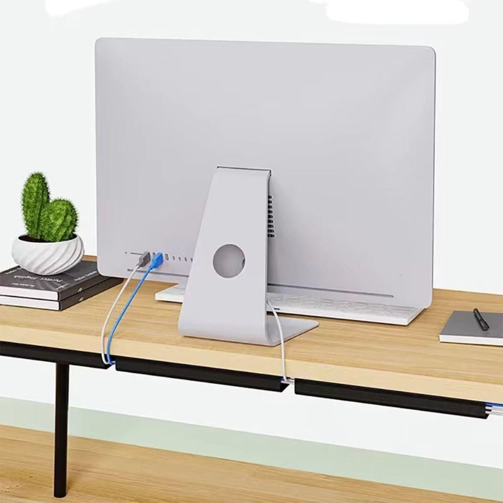 Self-Adhesive Cable Organizer PVC Under-table Cable Duct for Home Office Wire Organizer