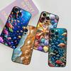 Cartoon Anime Turtle Elephant Phone Case For Apple iPhone 17 16 16E 15 14 13 12 11 Pro Max Plus Black Soft Silicone