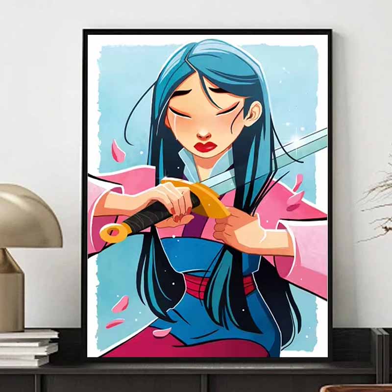 Disney Diamond Painting, Mulan Cuts Her Hair To Join The Army Mosaic Art DIY Cross Stitch Embroidery Set Full Diamond Home Decor Gift