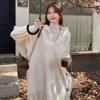 Hooded Sweater Women'S Lazy Style Loose Outer With Medium And Long Cape Jacket 0221 #