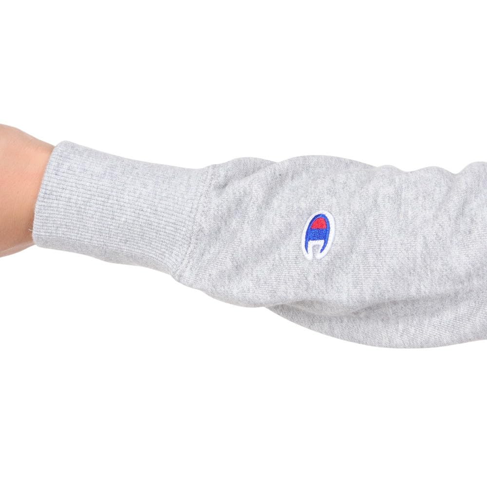 Champion Basic Long Sleeve Fleece Hoodie with Embroidered Oxford Gray Men's Logo, (Size 70) C3-W101Z