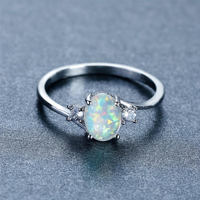 Elegant Alloy Geometric Ring For Women 2024 Spring Fashion In White Purple Green Blue Pink
