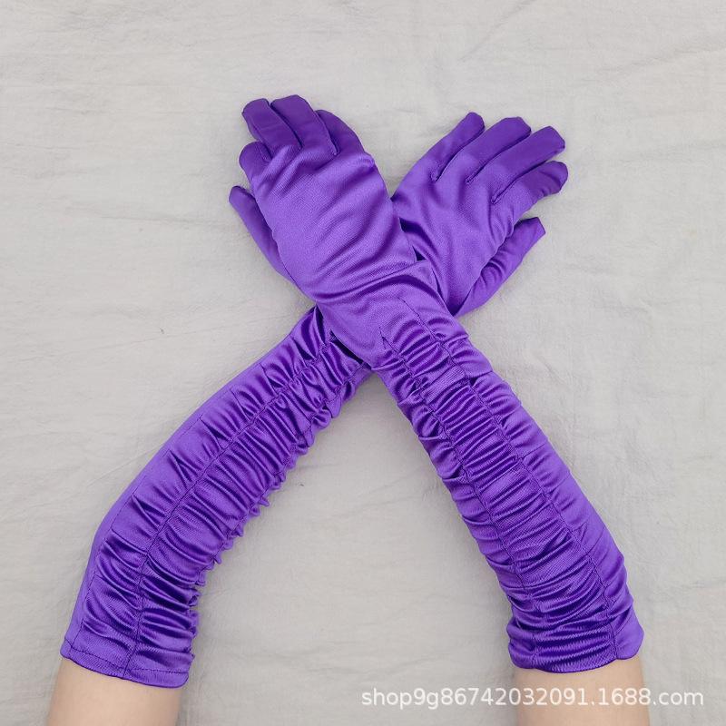 Satin Satin Gloves Long Ladies Halloween Gloves Sexy Dinner Gloves Wedding Gloves Matte Satin Gloves