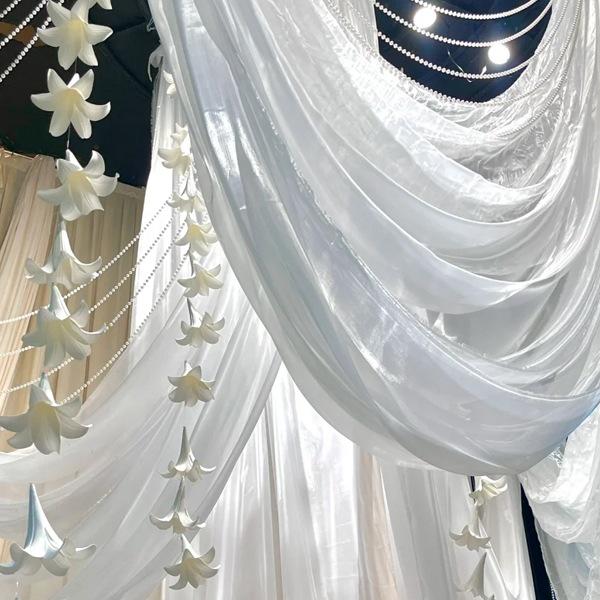 Lily White Crystal Hanging Ceiling Decoration for Weddings & Birthdays