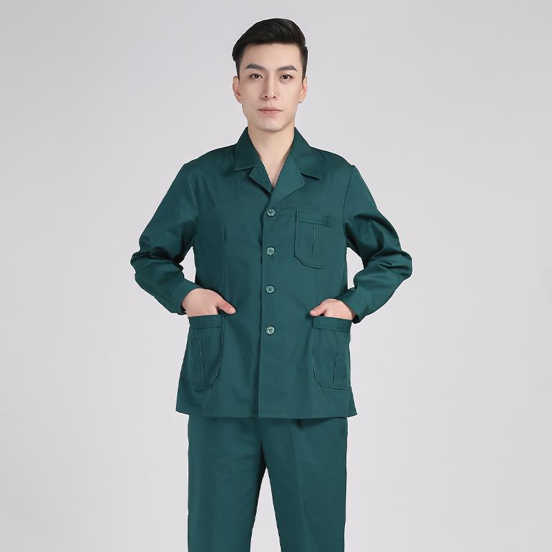 Women's Short Sleeve & Long Sleeve Dark Green Nurse Uniform Set