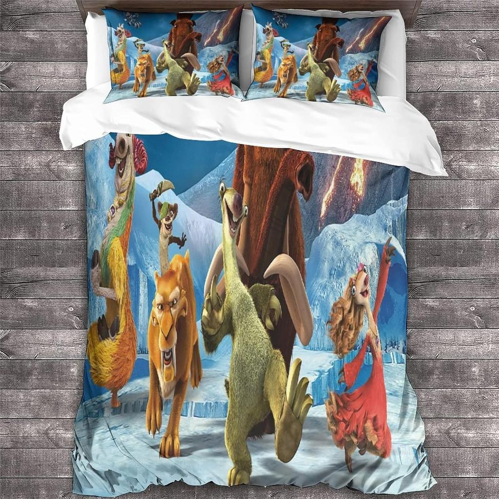 Eiszeit Bettbezug Kissenbezug Animation Bettwäsche Set Erwachsener Junge Mädchen Schlafzimmer Dekoration Kinder Geschenk Einzel Doppel Großformat