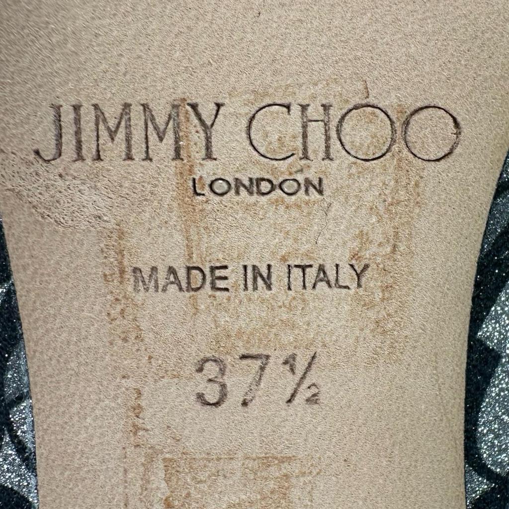 Ausgezeichnete JIMMY CHOO Stiefeletten MARINDA 65 Monogramm Silber Damen 37.5 Gebraucht