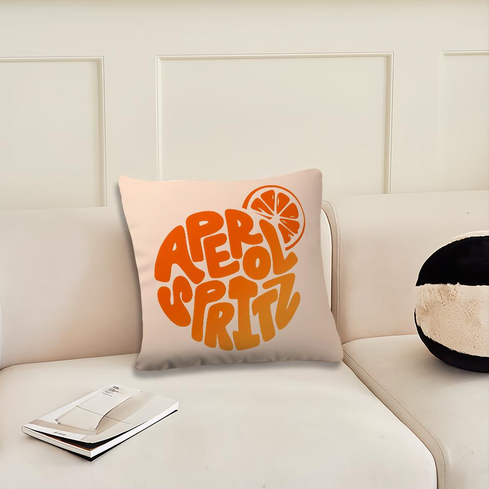 Aperol Spritz Logo Cushion Cover Cushion Room Bedroom Headboard Sofa Living Backrest Nap Time Pillow Case
