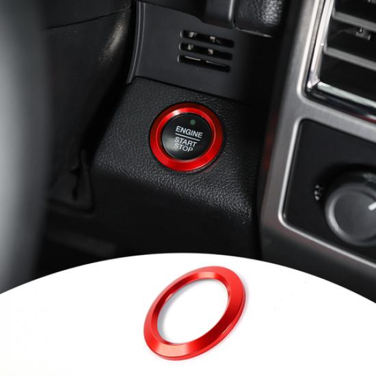 For F-150 Engine Start Stop Button Switch Cover Decor Trim for Ford F150 15+ Red