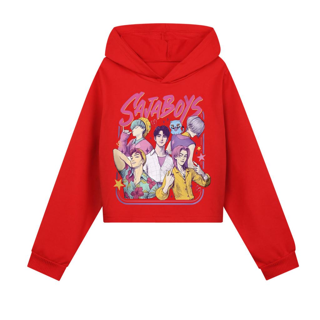 Kinder Mädchen Anime Cartoon POP Sängerin Super Star Rumi Mira Zoey Saja Jungen Bedruckt Lässig Langärmlig Kapuzenpullover Sweatshirt Oberteil