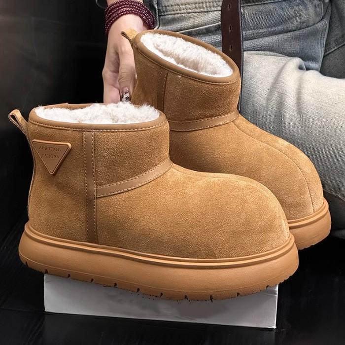 Fashion Fur Chelsea Winter Luxury Women Long Plush Warm Snow Boots Casual Shoes New Suede Ankle Boots Flats Platform Ladies Thick Shoes