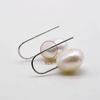 Baroque Pearl Earrings Natural White Freshwater Pearl 925 Silver Hook Short Pendant Women's Earrings Irregular Pearl Jewelry