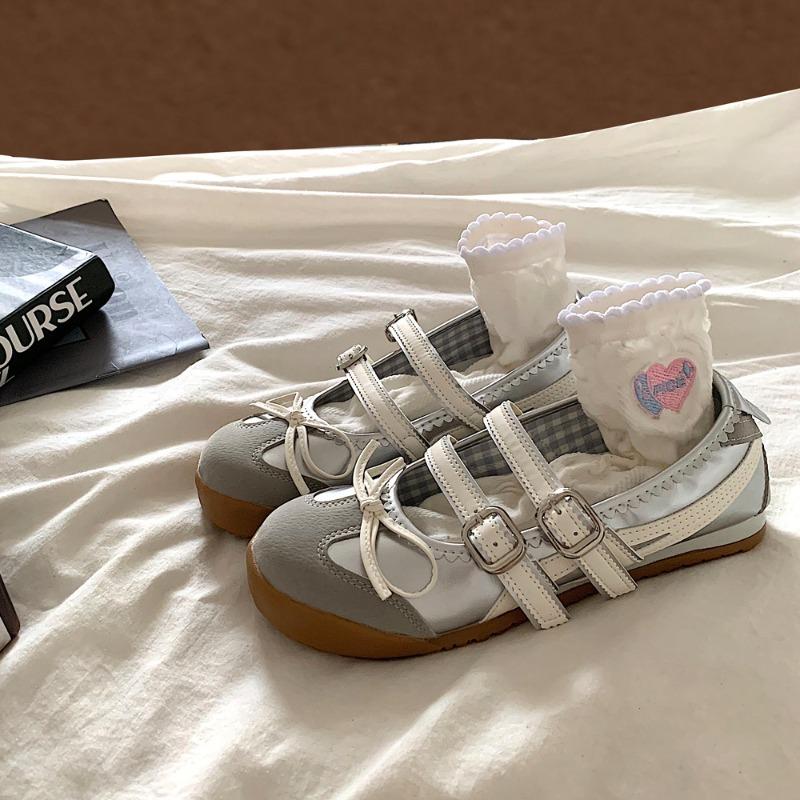 

Cowhide version~ Retro Mary Jane single shoes women s spring new soft-soled comfortable ballet flats tide 40 серебряный
