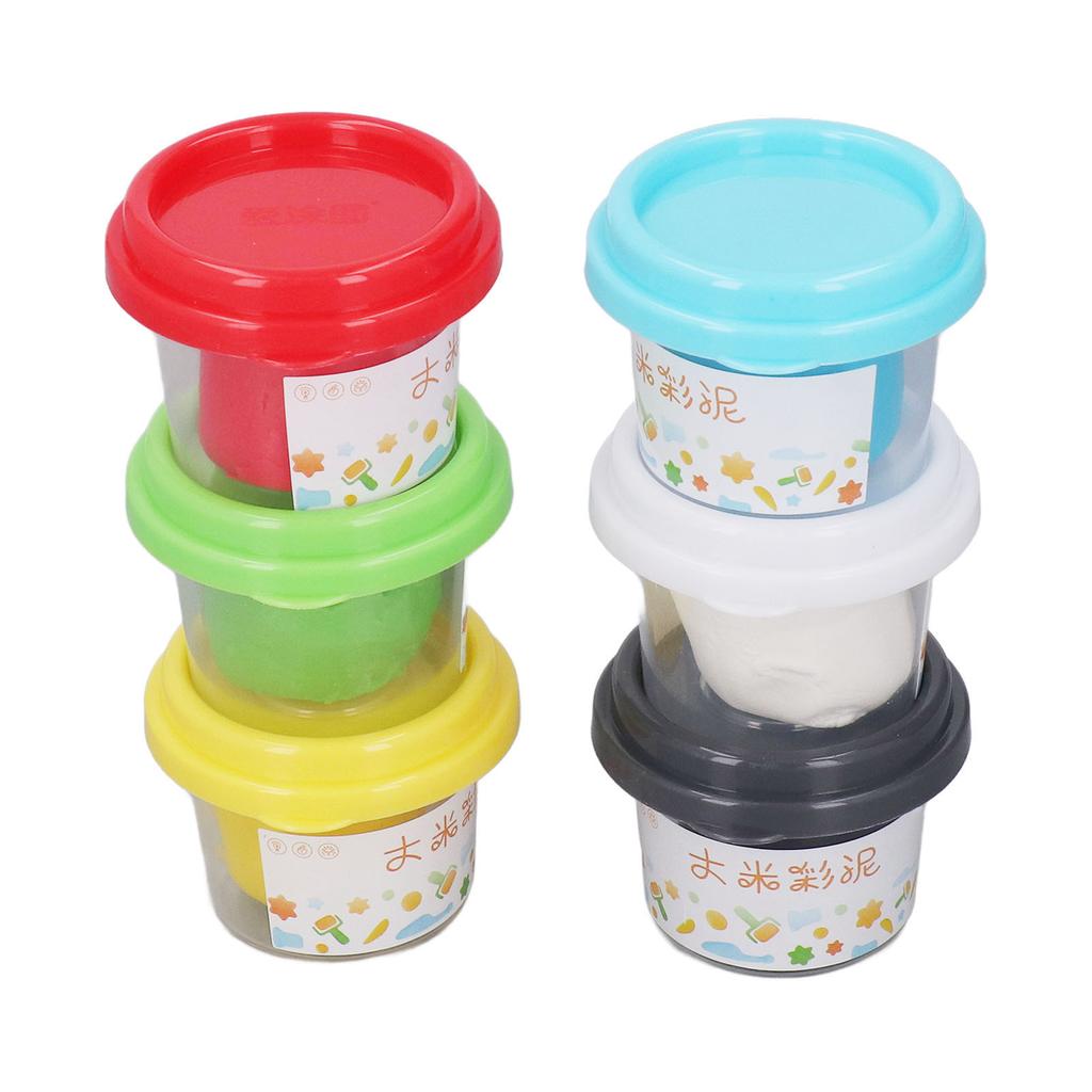 6Pcs Kids Modeling Clay Edible Grade Toner Rice Odorless Safe Soft Flexible Vivid Colors Kids Clay