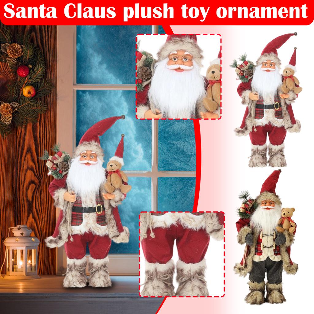 30CM Christmas Decorations Dolls, Teddy Bear Plush Toys, Ornaments, Christmas Crafts