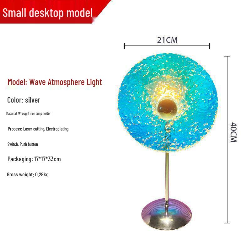 

Bauhaus Stone Texture Bedside Lamp with Water Ripple Night Light Warm Light