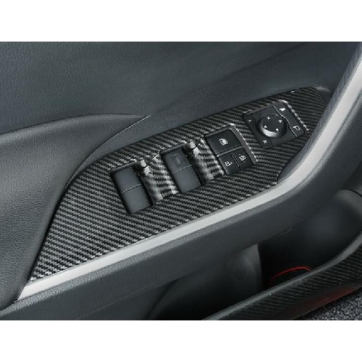 Switch Panel Carbon Fiber Look Window Lift Cover Trim For - Toyota RAV4