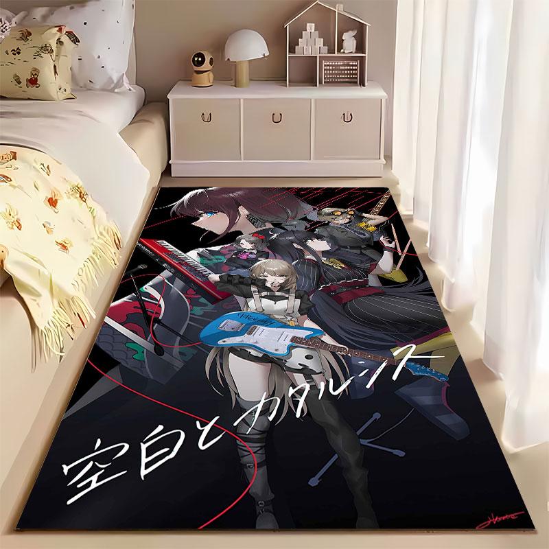 Anime Band Theme Rock Carpet suitable as a non-slip mat for the living room or bedroom sofa