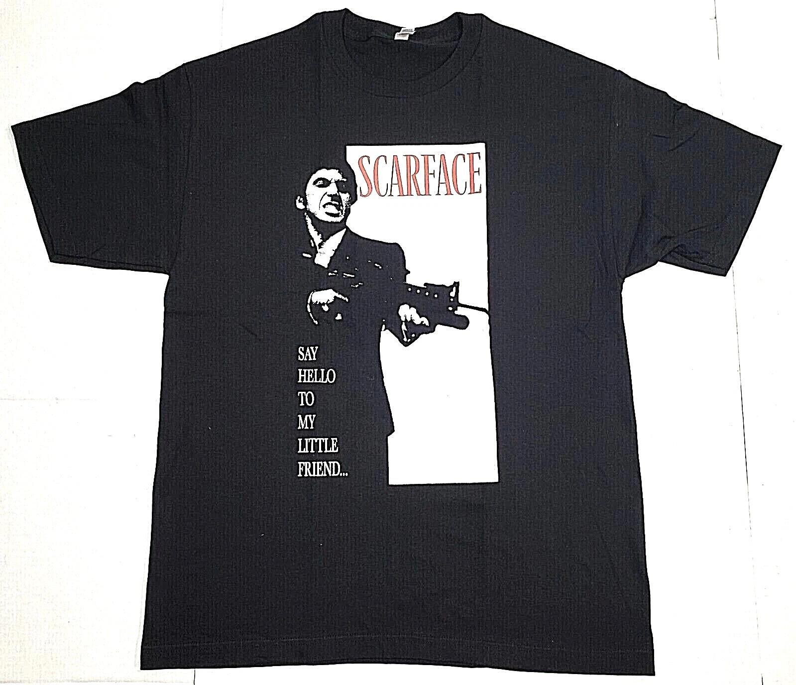 SCARFACE T-shirt Tony Montana Gangster Movie Men s Tee 100% Cotton Black New S