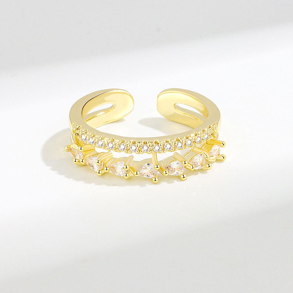 Minimalist Open Index Ring For Women Chic Simple Adjustable Band Versatile Fashion Jewelry Elegant Cold Accessory