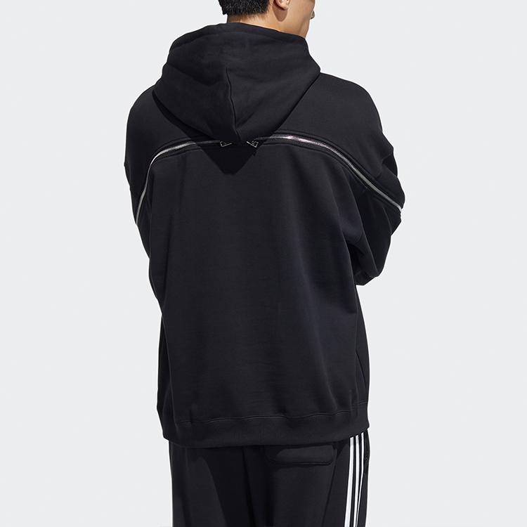 Adidas SS22 Solid Color Sports Hoodie Men Tops Black HH9428