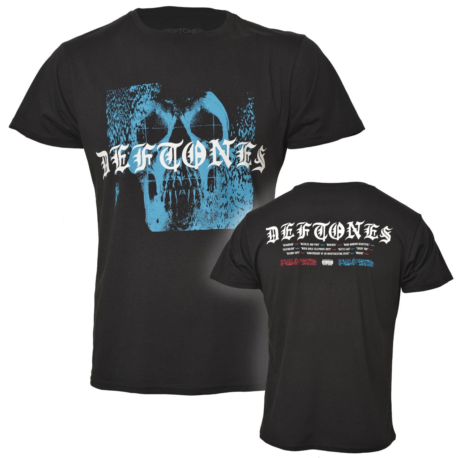 Official Deftones T Shirt Static Skull Black New S M L XL XXL 4XL