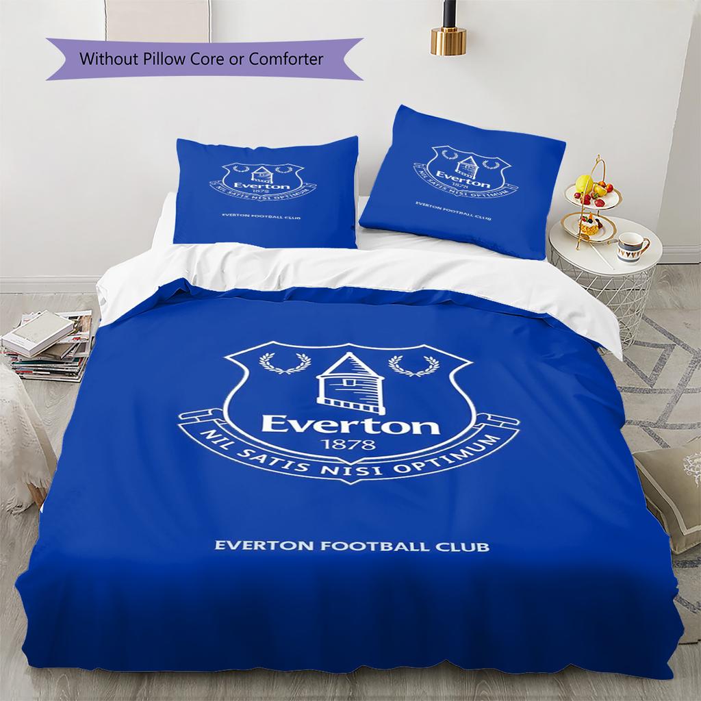 Everton Pattern Bedding Set Quilt Cover Pillowcase Home Decor Gift (1 * Duvet Cover + 2 * Pillowcase, Without Core)