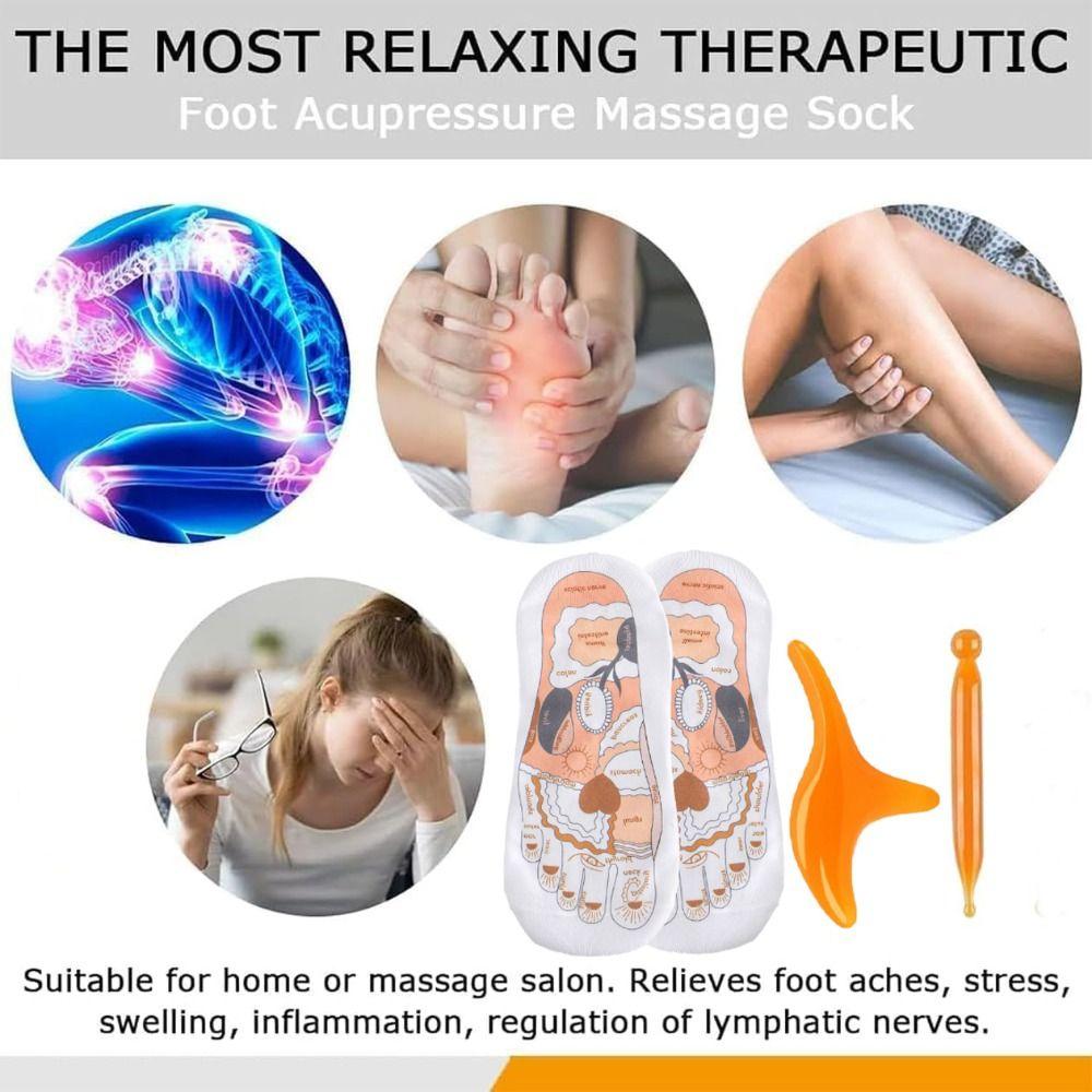 with Trigger Point Massage Tool Reflexology Socks Massage Stick Foot Massage Socks