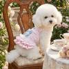 Lace Strap Pet Lace Dress Bow Knot Dog Puff Skirt Dog Princess Dress  Outdoors Activities