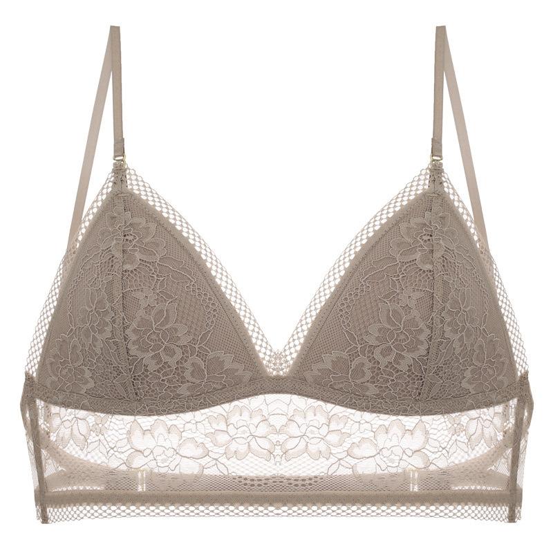 

Французское сексуальное кружевное нижнее белье летнее тонкое U-образное большое халтер красивое нижнее белье для спины треугольная чашка без косточек бюстгальтер XL хаки