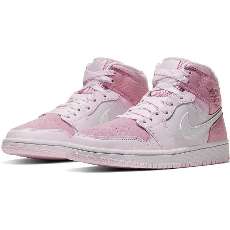 Air Jordan 1 Mid Digital Pink Women Sneakers White Pink-Foam Sail CW5379-600