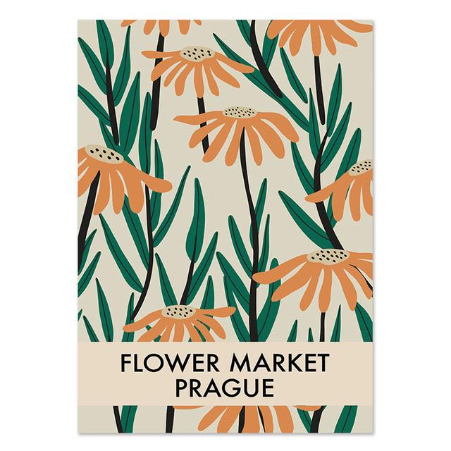 Słonecznik Tulipan Plakaty i Druki Rynek Kwiatowy Abstrakcyjne Malarstwo na Płótnie Nordycki Minimalistyczny Obraz Sztuki Ściennej Salon Dekoracja Domu