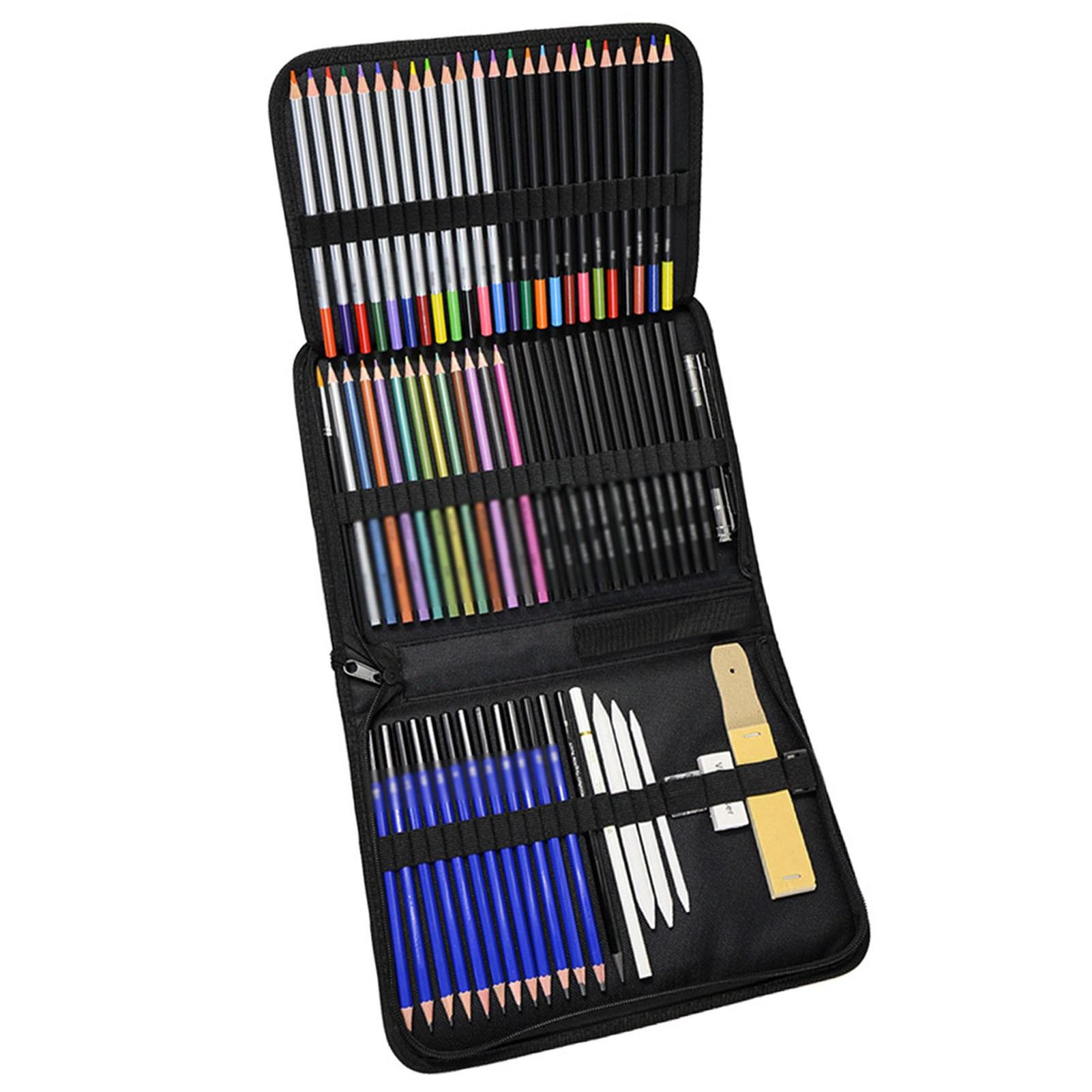 72pcs Colored Pencil Set with Storage Box Professional Colored Oil Pencil Artist Pencils for Beginners