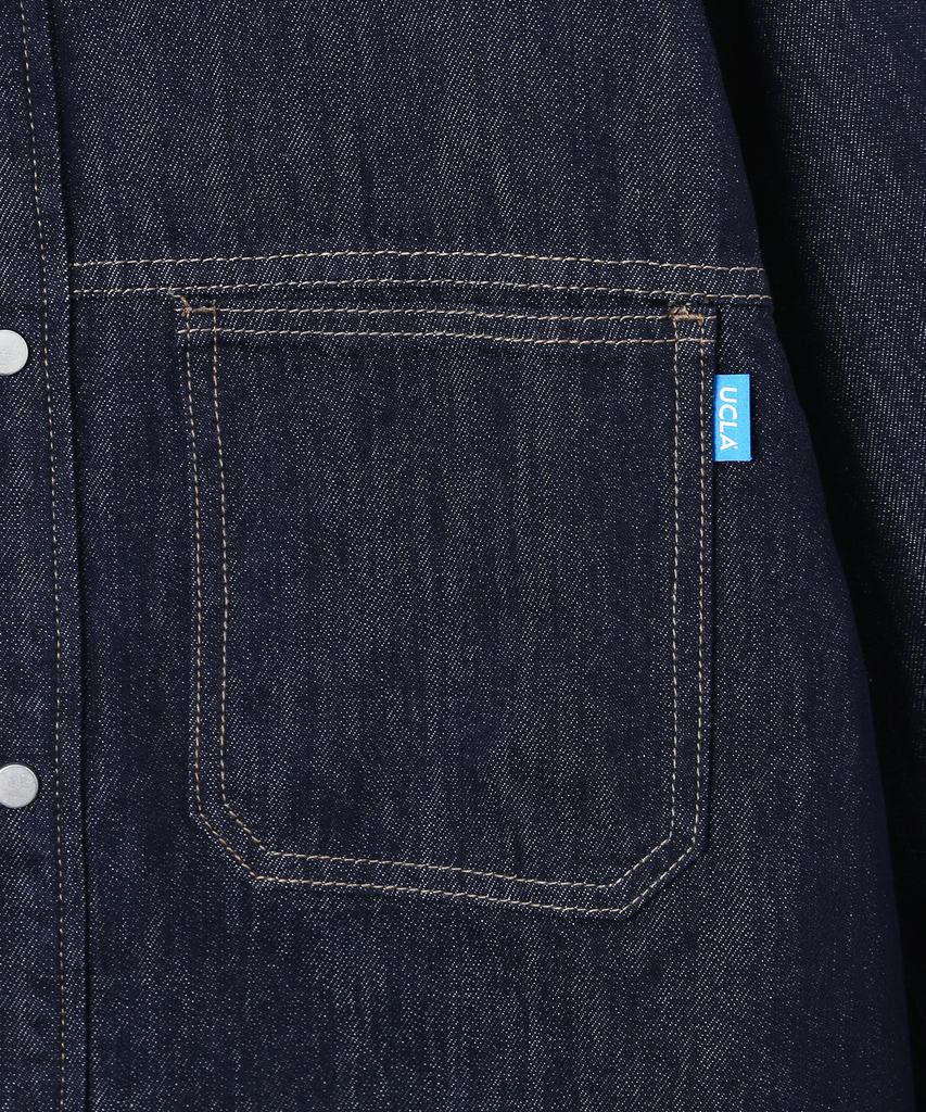 Ucla Unisex Denim One-Pocket Oversized Shacket [Dk-Indigo](Ub9Dj70)