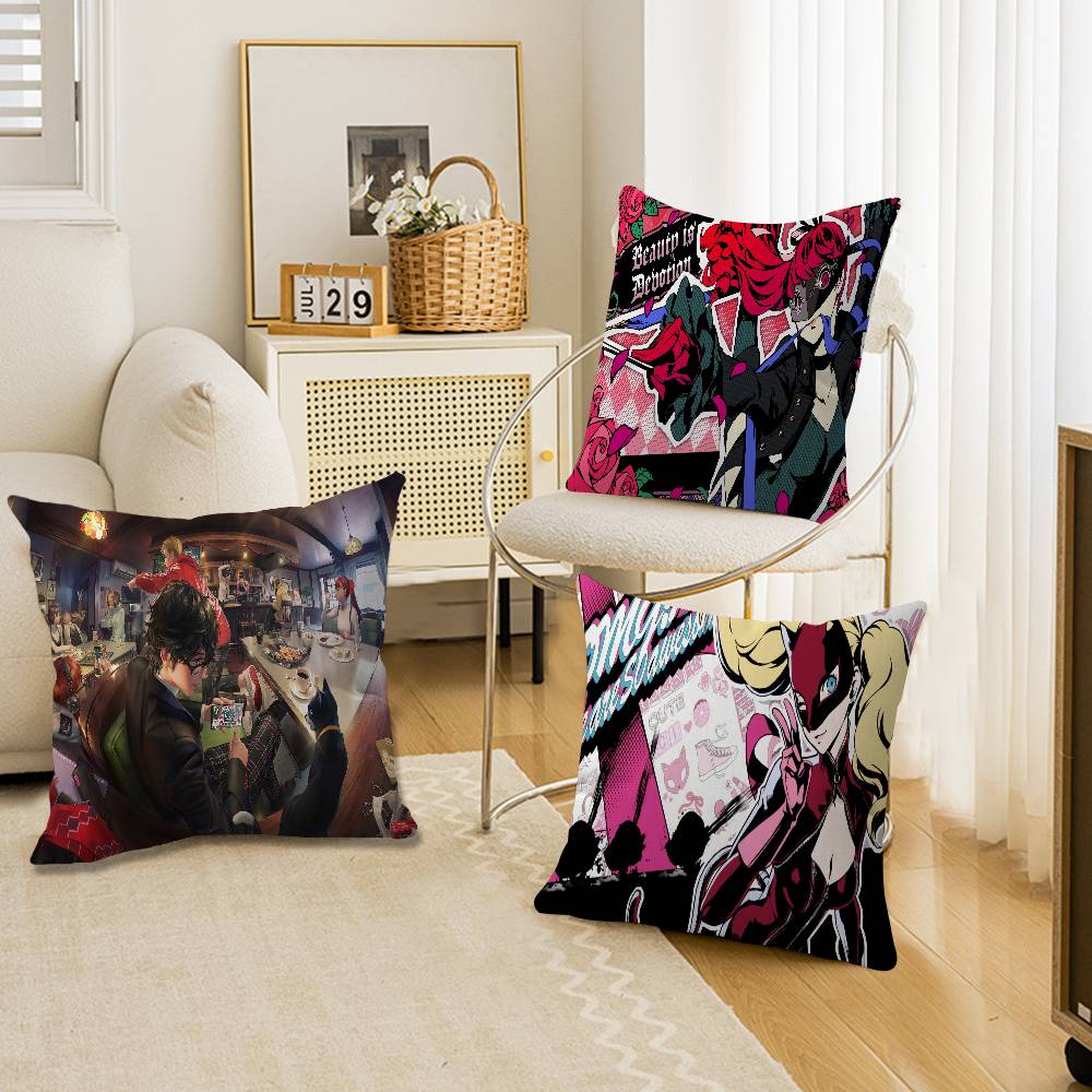 P-Persona 5 Pillow Cover For Bedroom Room And Living Room Sofa Decorative Cushion Cover