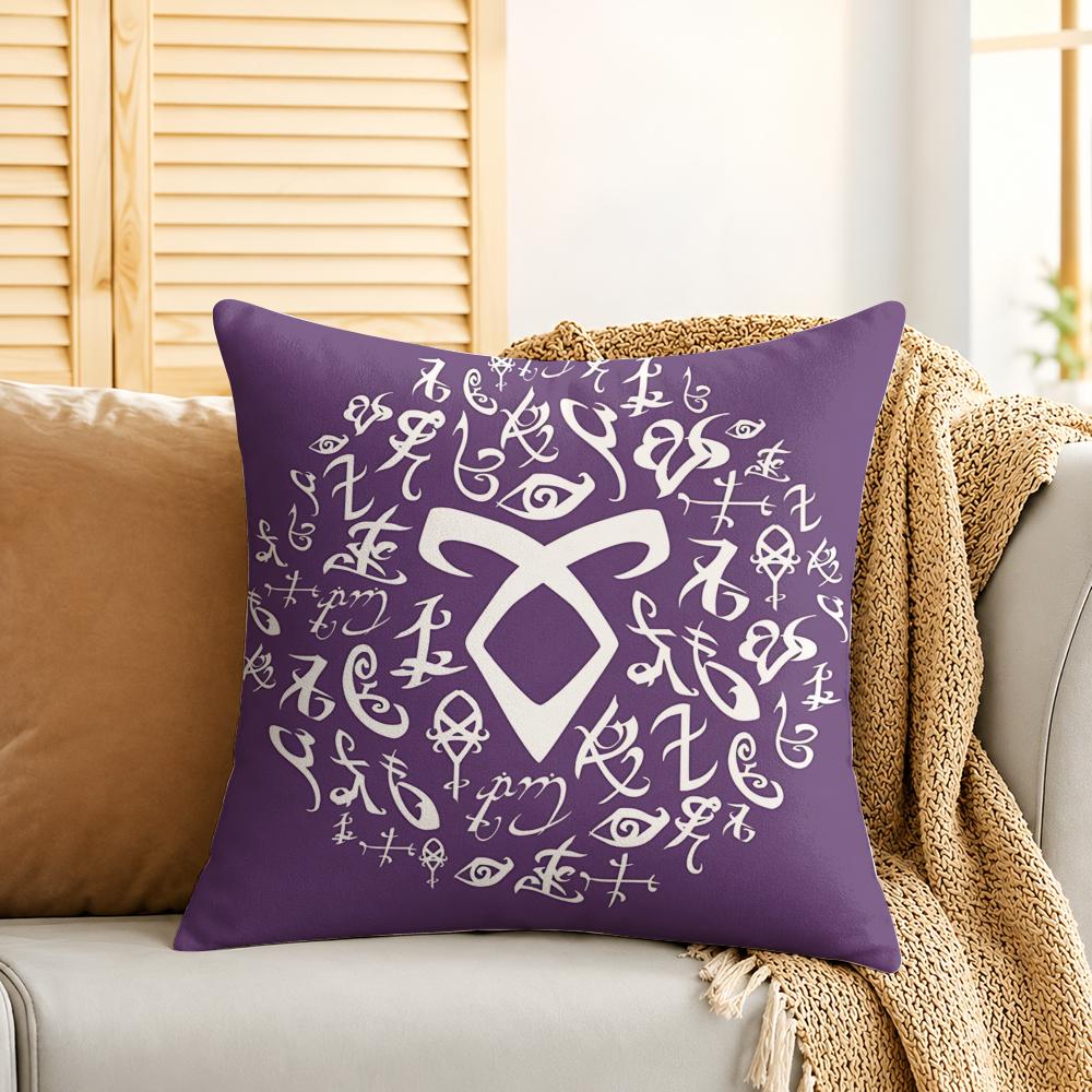 SShadowhunters Cool Logo Cushion Cover Silky Short Plush Invisible Zipper Dustproof Sofa Pillow Case For Home Decor