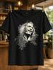 Robe Monochrome Singer Portrait Built From Rough Text Strokes And Expressive Face Shading Spanish Unisex All Tshirt