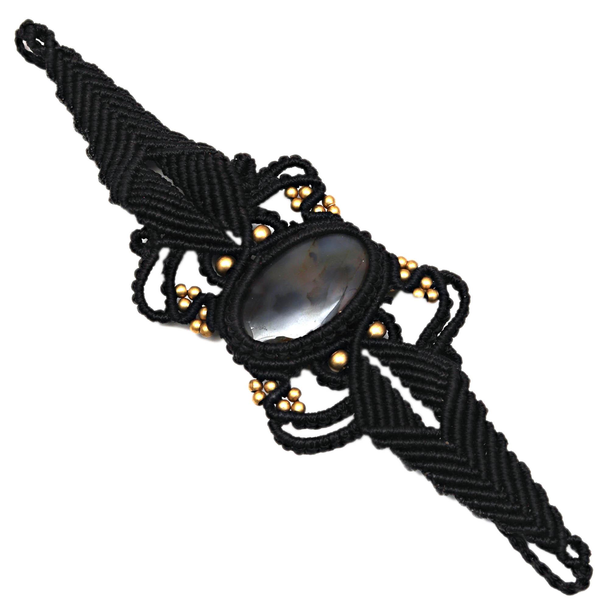 

Браслет из яшмы макраме, нить, ручная работа, подвеска, драгоценный камень 8-10 Ad