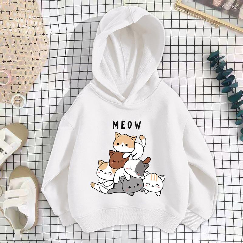 Girls' Shoulder Sweater Hooded Long-sleeved Loose Sweatshirt Casual Comfortable Hoodies Sweatshirts Girls