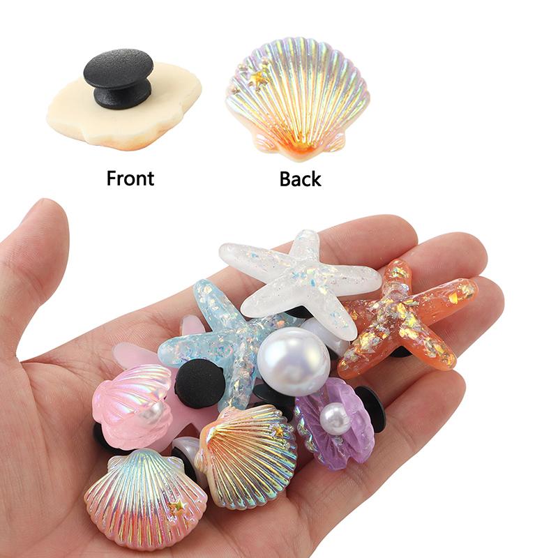 1Set Hole Shoes Summer Shoe Starfish Pearl Shell Decorative Buckle Accessories Removable Diy Decor Gift