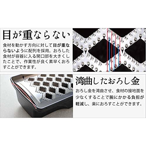 Ernest [Hergestellt in Japan] Reibe (Fuwato Oroshite Mima Senka) + Schäler (Stehender Schäler) 2-teiliges Set, A-65684, Schwarz, Bevorzugt von großen Restaurants [.co