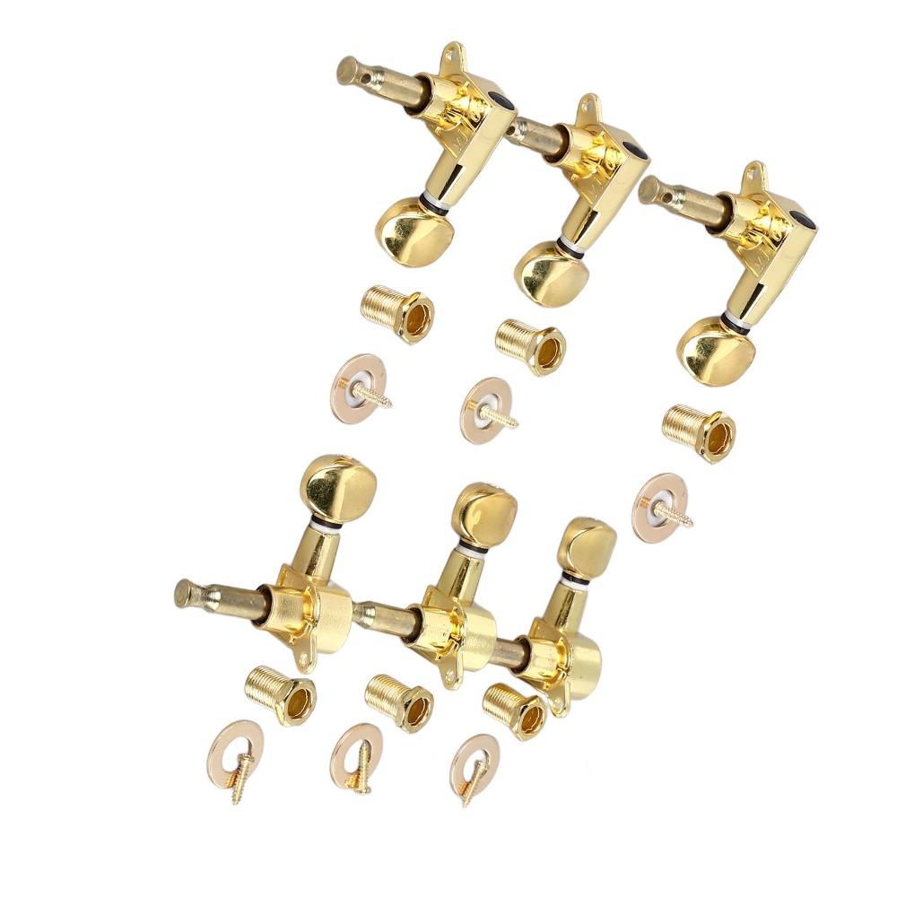6PCS Metal Guitar Tuning Pegs Golden Tuning Machines Premium Guitar Tuning Key Electric Guitars