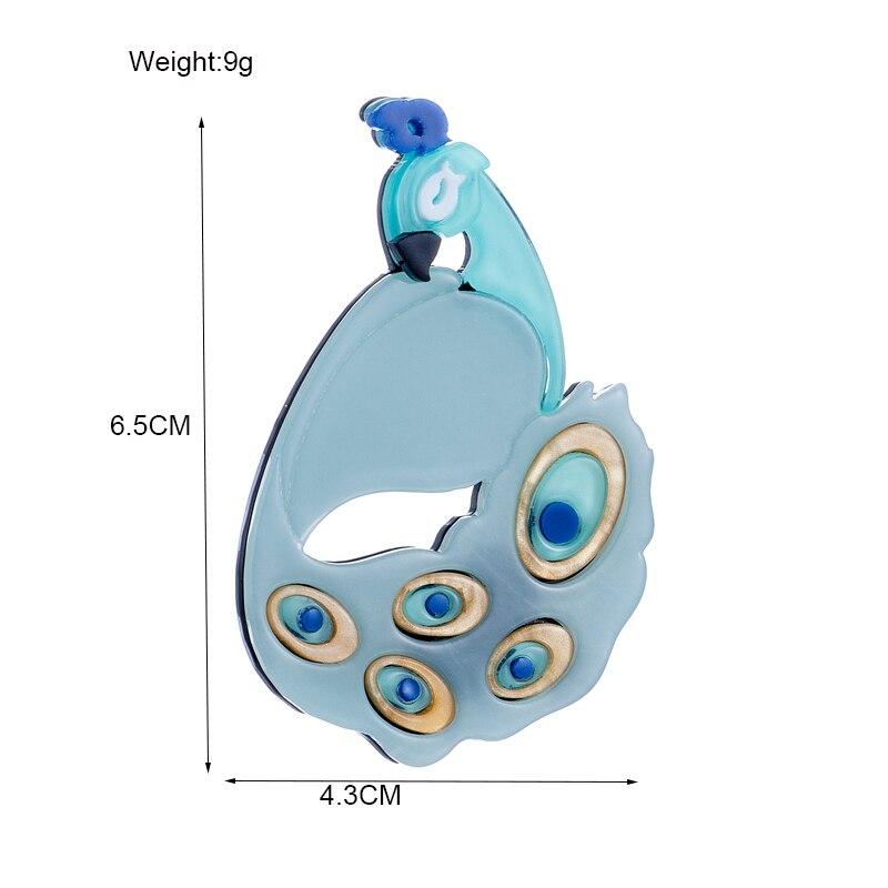 Blucome Acrylic Material Women's Stylish Brooch High Quality Peacock Shape Women Brooches Dropshipping  Girls Jewelry