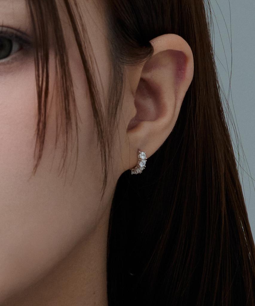 Baradu 925 Prong White Hoop Earrings