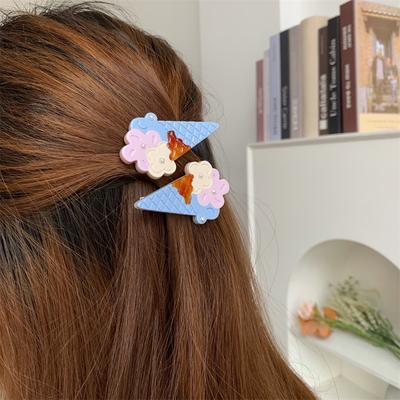 1pc Summer Korean Version Ice Cream Sweet Wind Side Broken Hair Clip, Bangs Clip, Vacation Style Headwear New Style