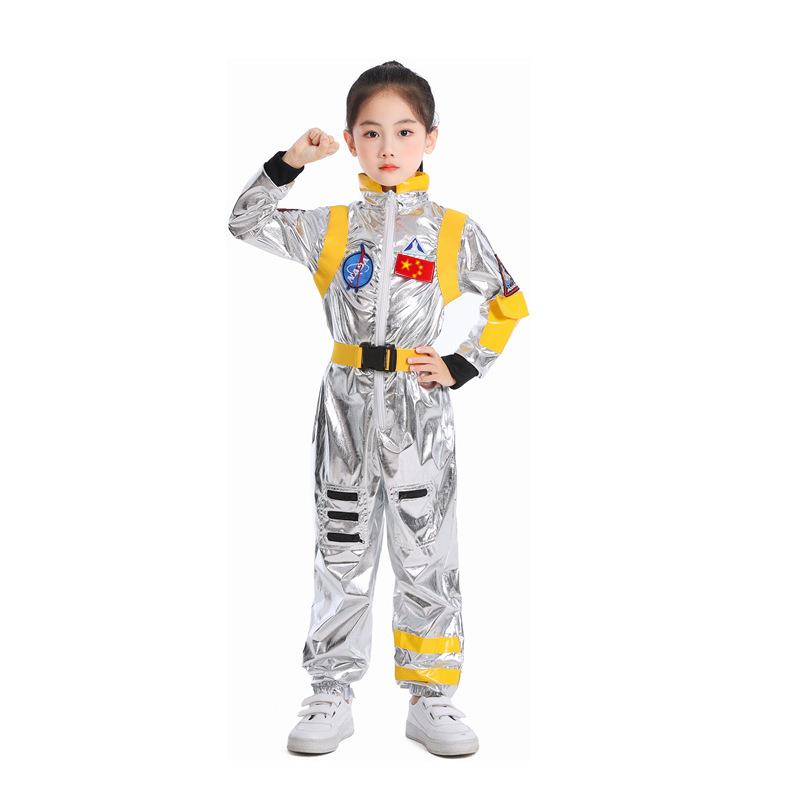 Halloween children astronauts wandering the earth, spacesuit onesie carnival cosplay costumes